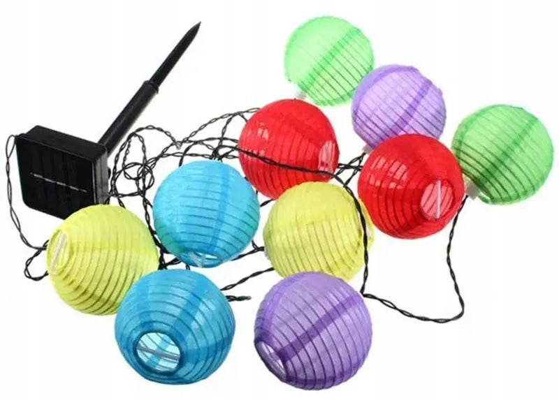 Saulės energija maitinama girlianda su 10 LED žibintų dekoro P-702