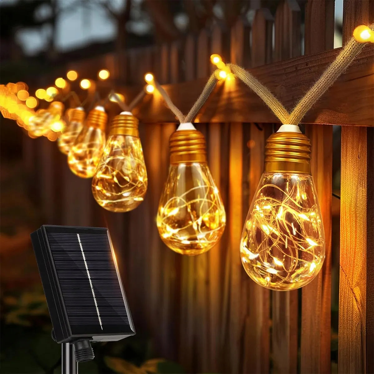 Saulės energija maitinama LED girlianda 7,8 m 16 LED lempučių, dekoratyvinė sodo lempa