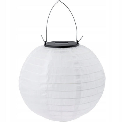 Saulės energija maitinamas LED sodo žibintas – popierinis origami stiliaus rutulys, 20 cm
