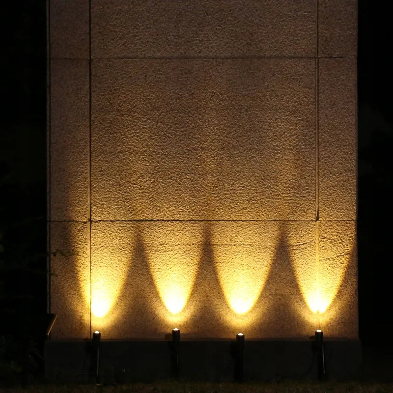 Saulės energija maitinamas sodo LED šviestuvas, įsmeigiamas, 4x prožektorius, prieblandos jutiklis