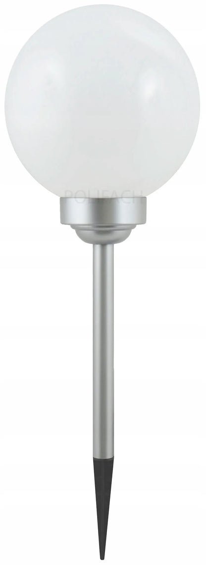 Saulės energija maitinamas sodo šviestuvas, 4 LED, balta sfera, 25 cm, terasai ir balkonui