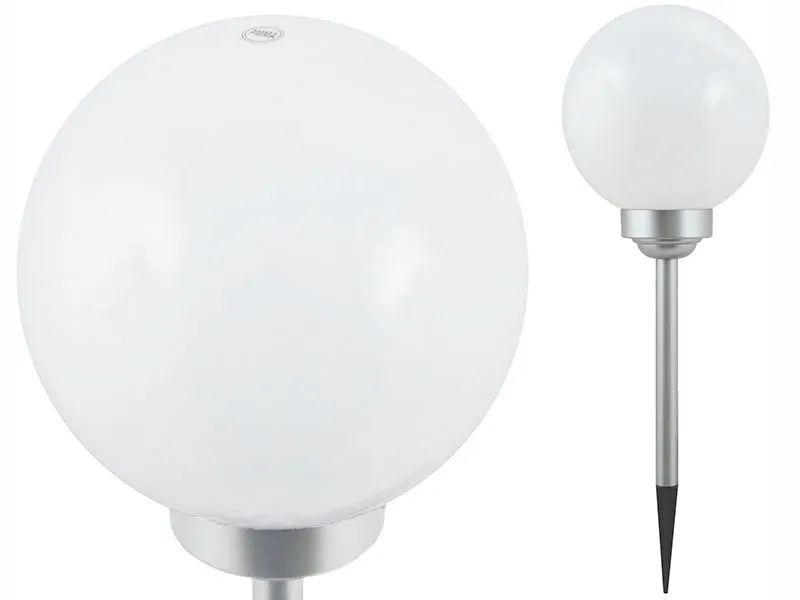 Saulės energija maitinamas sodo šviestuvas, 4 LED, balta sfera, 25 cm, terasai ir balkonui