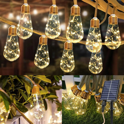 Saulės energija varoma LED girlianda 7,8 m 16 LED lempučių, dekoratyvinis sodo apšvietimas