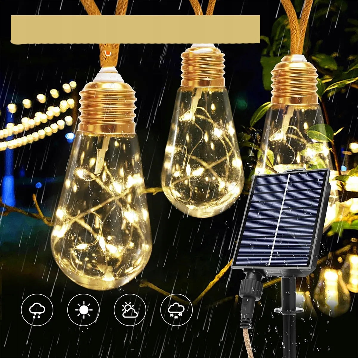 Saulės energija varoma LED girlianda 7,8 m 16 LED lempučių, dekoratyvinis sodo apšvietimas