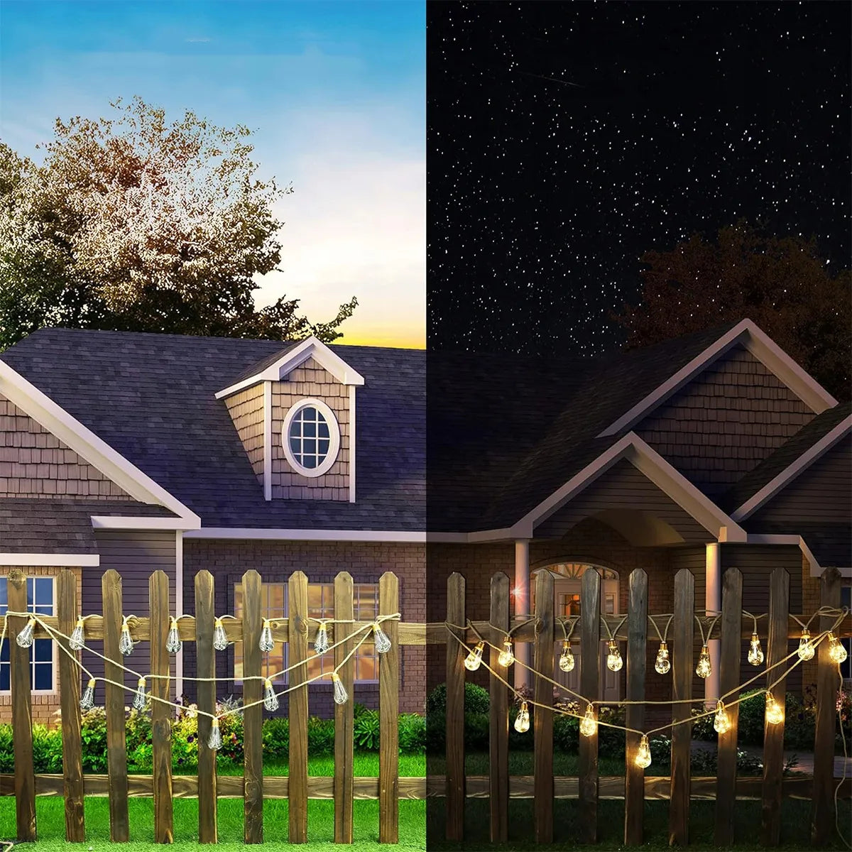 Saulės energija varoma LED girlianda 7,8 m 16 LED lempučių, dekoratyvinis sodo apšvietimas
