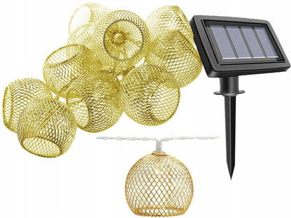 Saulės energija varoma LED sodo girlianda su smeigiamais burbulais 10 LED