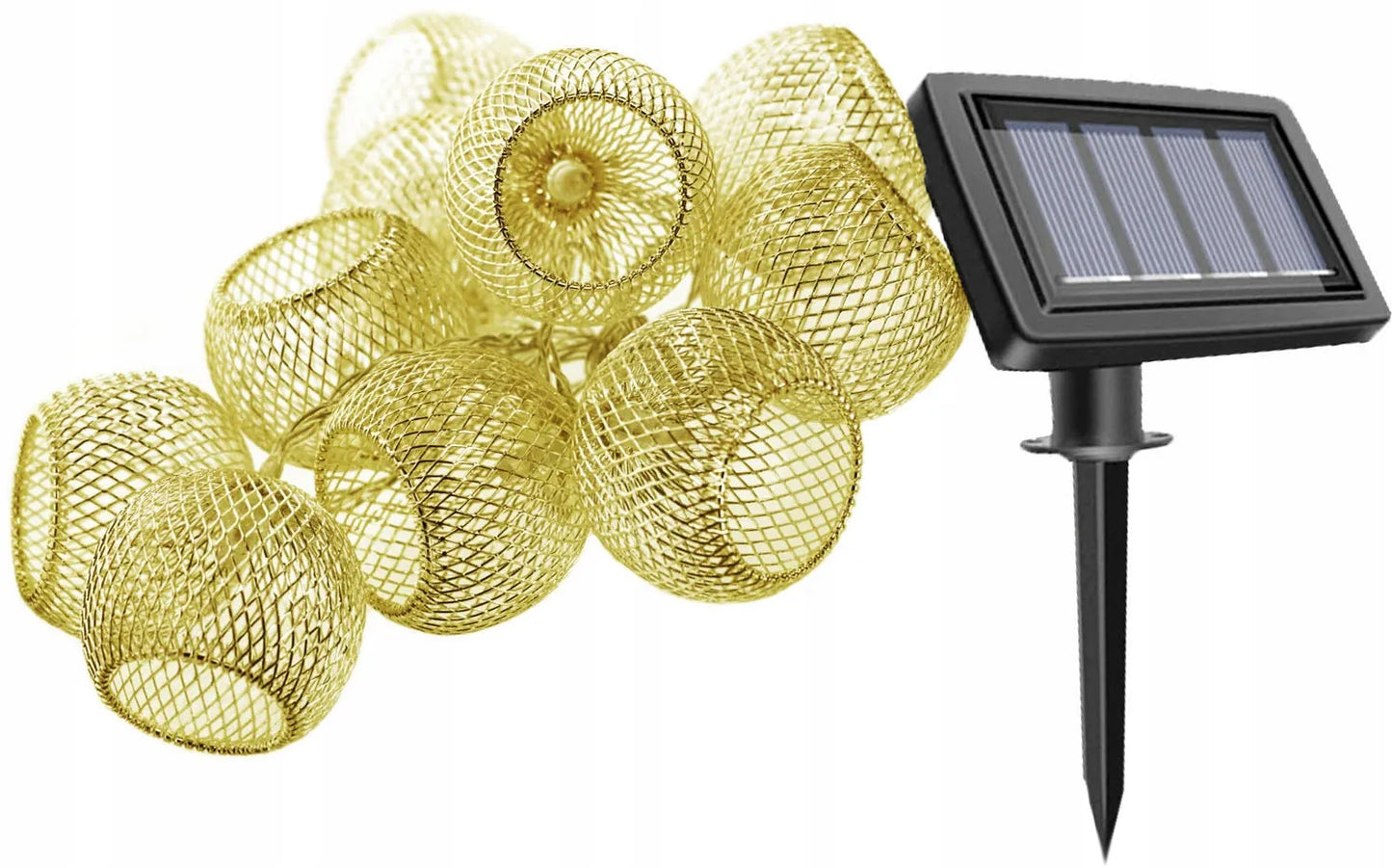 Saulės energija varoma LED sodo girlianda su smeigiamais burbulais 10 LED
