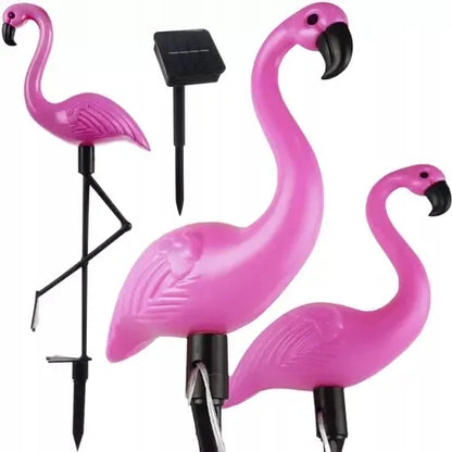 Saulės energija varomas sodo šviestuvas – flamingas