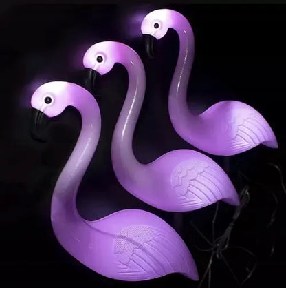 Saulės energija varomas sodo šviestuvas – flamingas