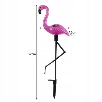 Saulės energija varomas sodo šviestuvas – flamingas