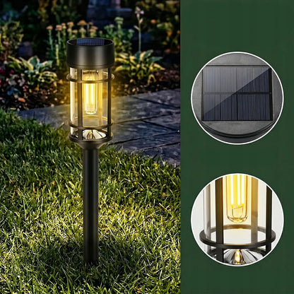 Saulės energija varomi LED sodo šviestuvai,dekoratyviniai stulpeliai, 8 vnt.