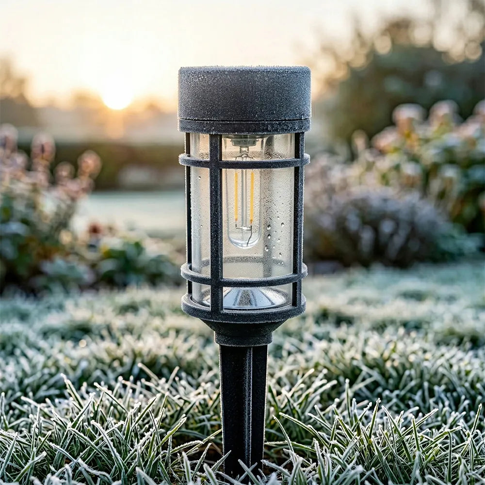 Saulės energija varomi LED sodo šviestuvai,dekoratyviniai stulpeliai, 8 vnt.