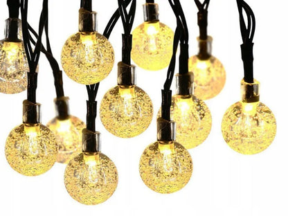 Saulės energijos girlianda POLIFACH šviesos rutuliukai šilta balta 20 LED dekoratyvinė