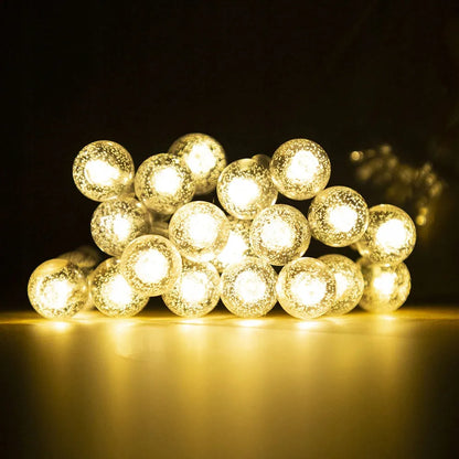 Saulės energijos girlianda POLIFACH šviesos rutuliukai šilta balta 20 LED dekoratyvinė