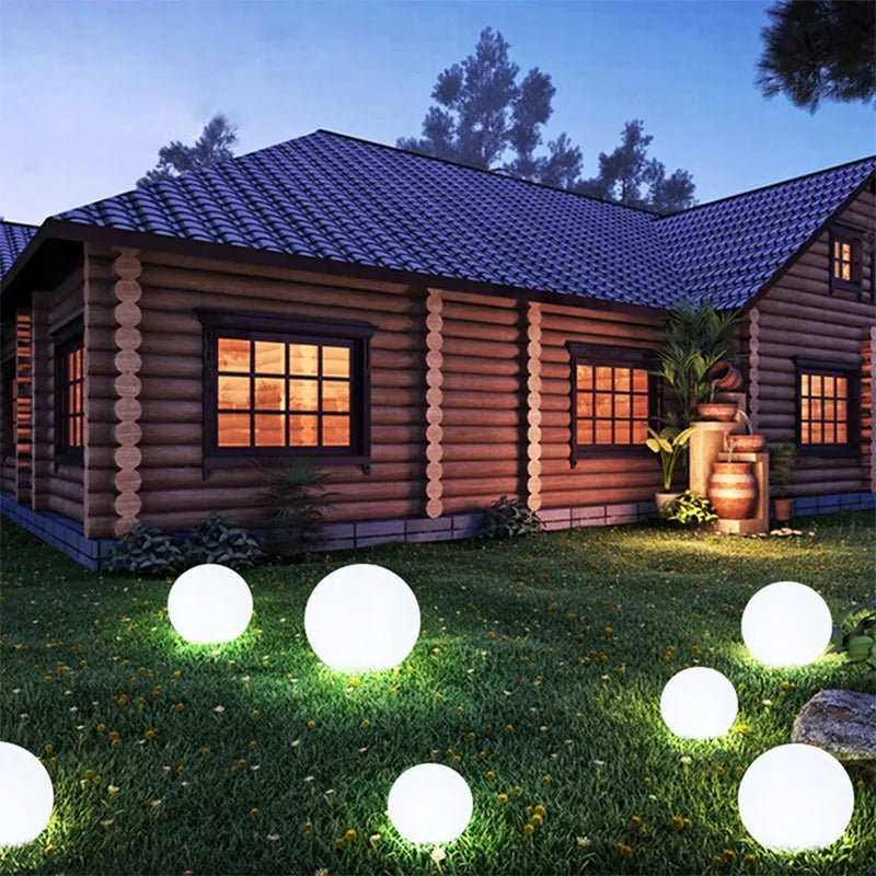 Saulės lempa sodo dekoracija 4 LED BALTAS RUTULYS 25cm terasa balkonas P-025