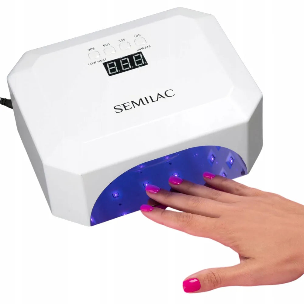 Semilac Diamond Collection UV/LED nagų lempa, 24 W/48 W, 36 diodų, balta