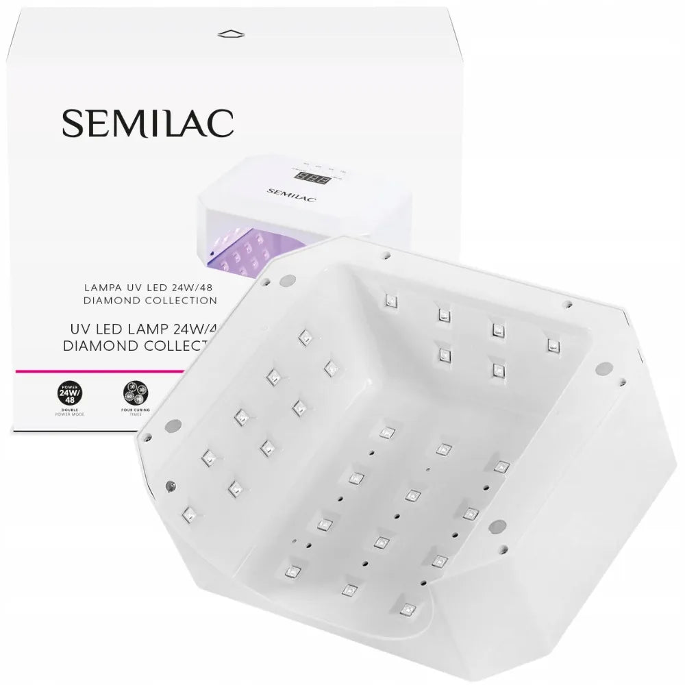 Semilac Diamond Collection UV/LED nagų lempa, 24 W/48 W, 36 diodų, balta