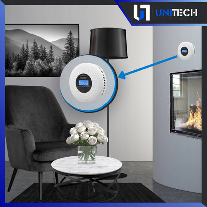 Sertifikuotas belaidis 2-in-1 anglies monoksido (CO) ir dūmų detektorius