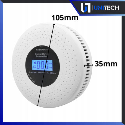Sertifikuotas belaidis 2-in-1 anglies monoksido (CO) ir dūmų detektorius