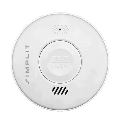 Sertifikuotas TÜV fotoelektrinis dūmų detektorius Simplit, 85 dB, 60 m², veikia iki 3 metų