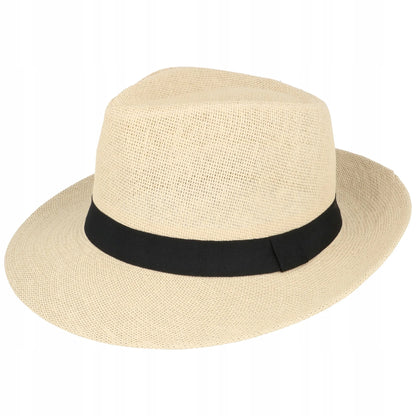 Šiaudinė apsauginė nuo saulės skrybėlė FEDORA PANAMA