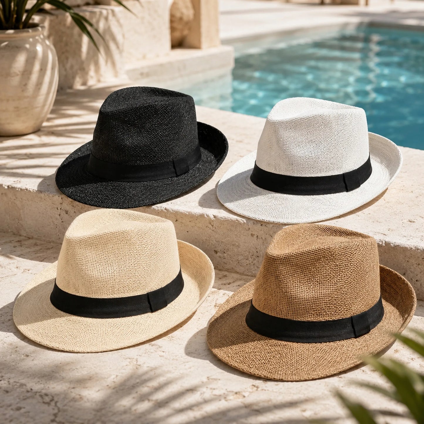 Šiaudinė apsauginė nuo saulės skrybėlė FEDORA PANAMA