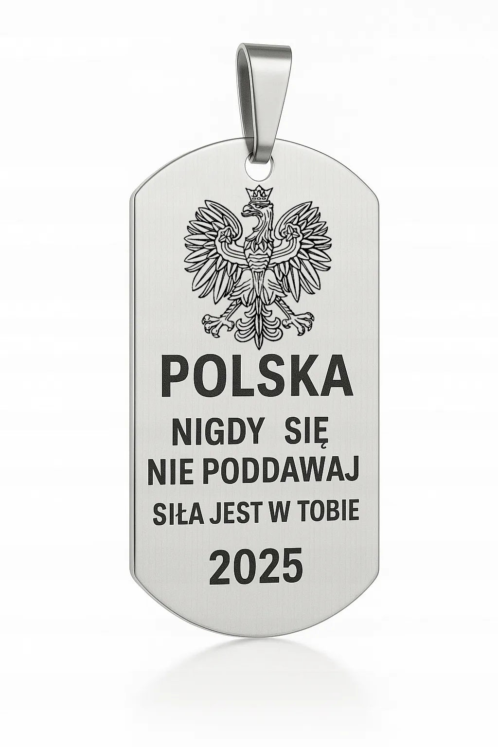 Sidabrinė vyriška grandinėlė su žetonu, chirurginis plienas 316L