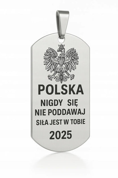 Sidabrinė vyriška grandinėlė su žetonu, chirurginis plienas 316L