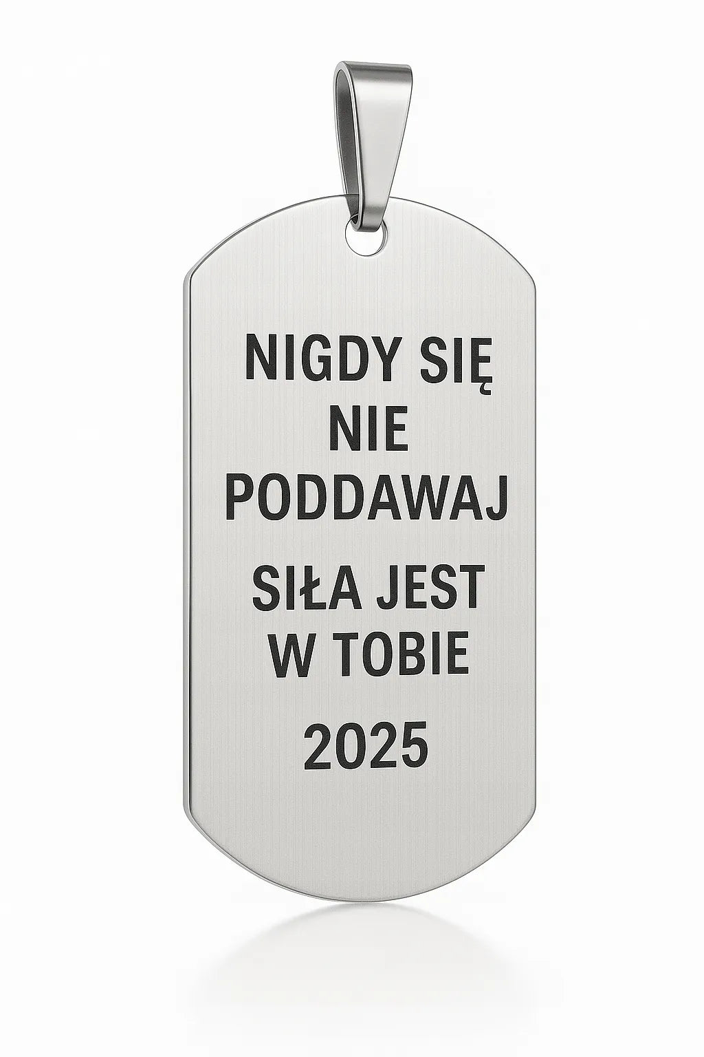 Sidabrinė vyriška grandinėlė su žetonu, chirurginis plienas 316L