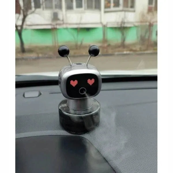 Sidabrinis automobilio kvapų difuzorius-robotas