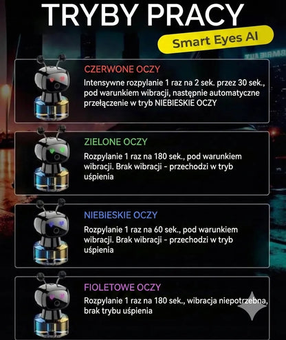 Sidabrinis automobilio kvapų difuzorius-robotas