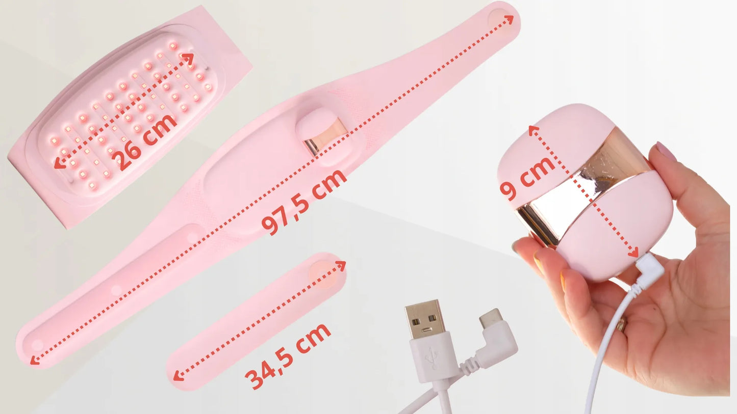 Šildantis LED diržas nuo pilvo ir nugaros skausmo, menstruacijų skausmams, 4 režimai