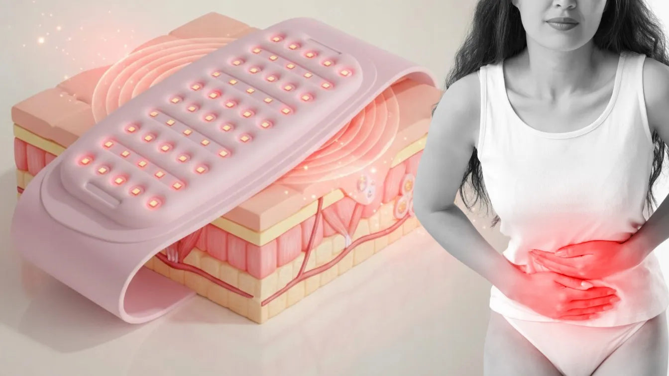 Šildantis LED diržas nuo pilvo, nugaros ir menstruacijų skausmo, 4 režimai