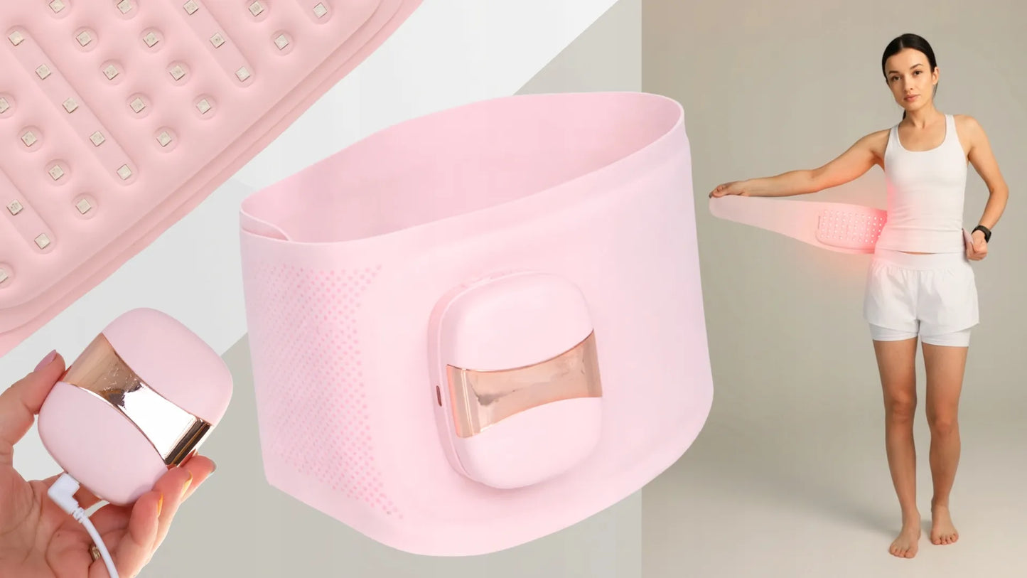 Šildantis LED diržas nuo pilvo, nugaros ir menstruacijų skausmo, 4 režimai