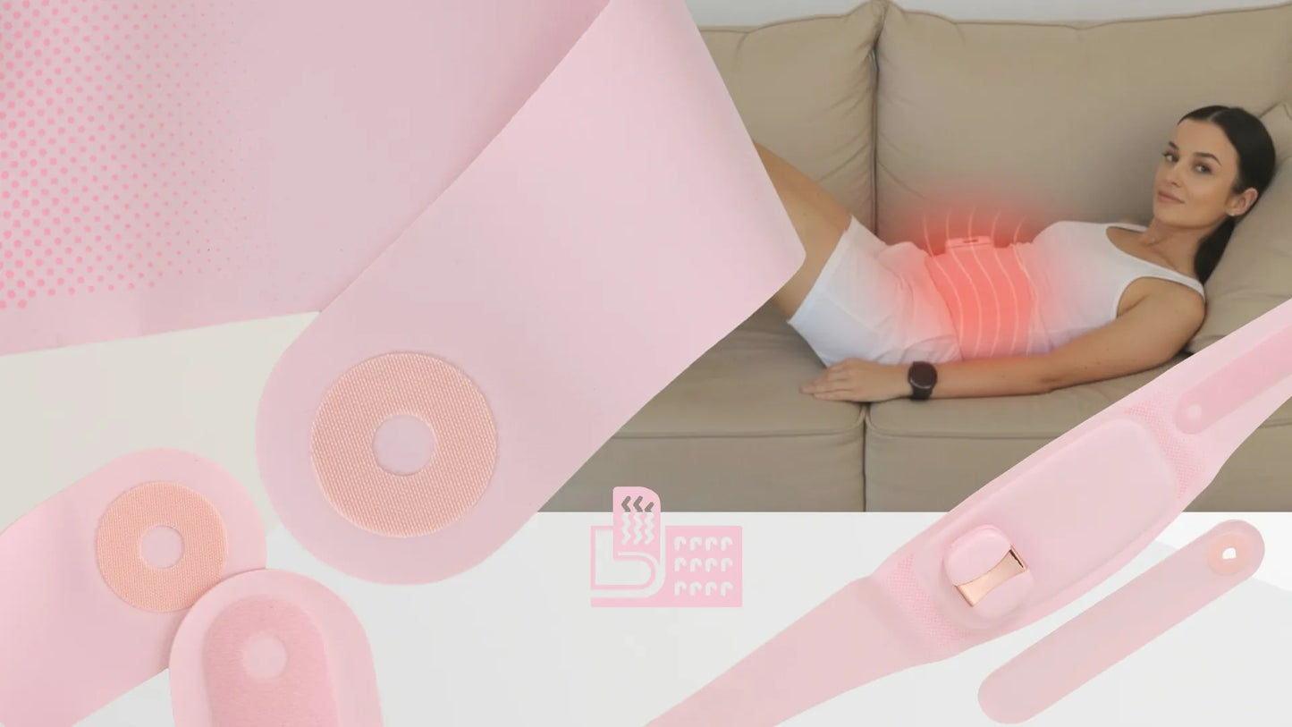 Šildantis LED diržas nuo pilvo, nugaros ir menstruacijų skausmo, 4 režimai