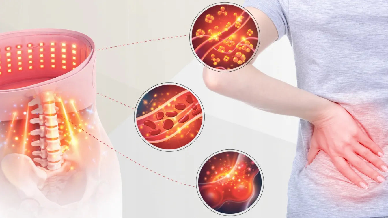 Šildantis LED diržas nuo pilvo, nugaros ir menstruacijų skausmo, 4 režimai
