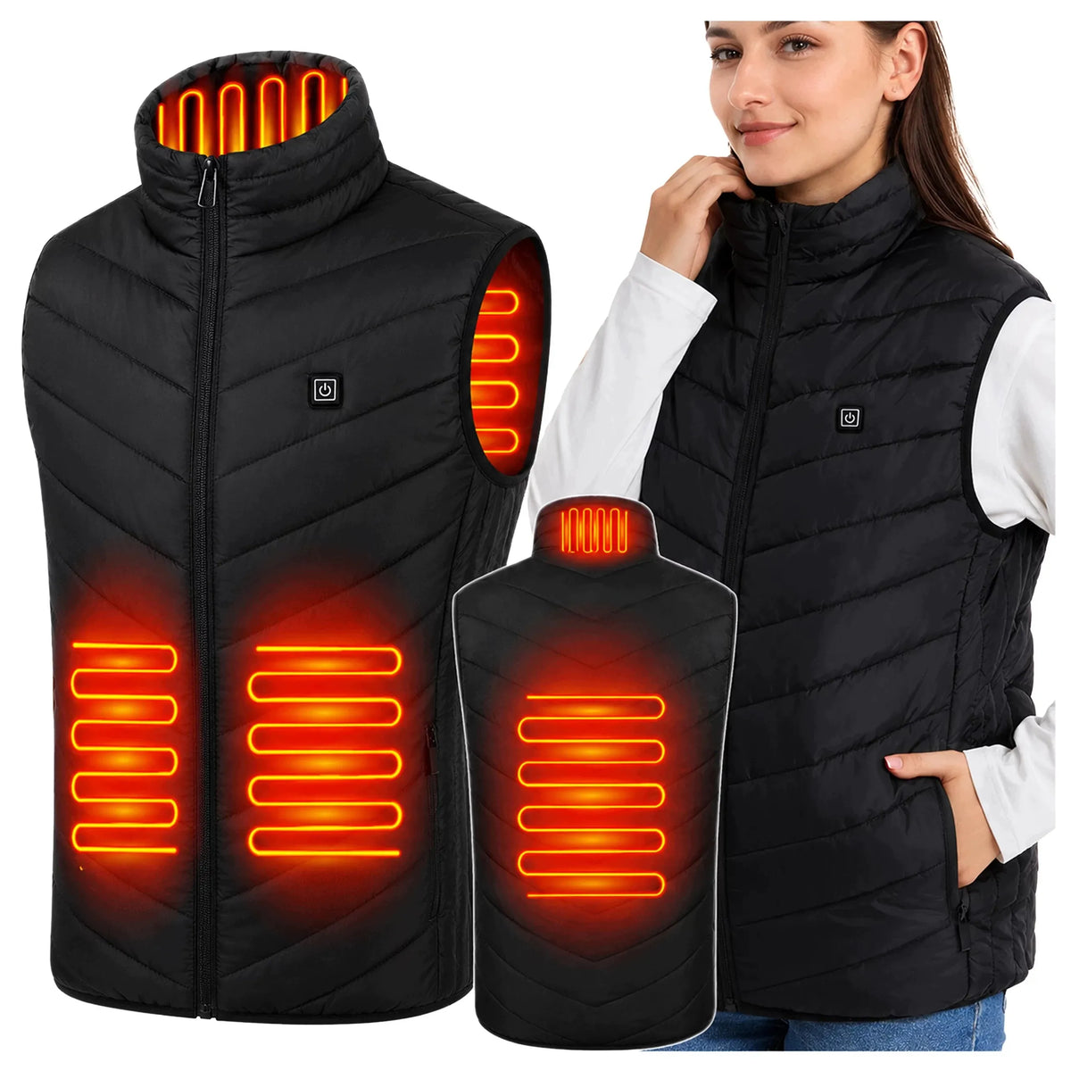 Šildoma liemenė „KUGO camp“, žieminė, unisex, USB, L dydis