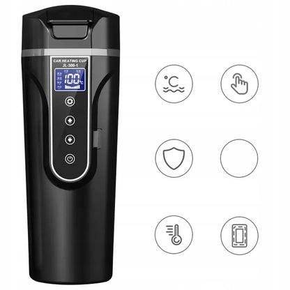 Šildomas automobilinis puodelis kavai, 12 V / 24 V, 500 ml