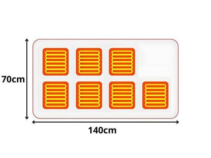 Šildomas USB pledas-megztinis, 140x70 cm, 3 režimai, 7 kaitinimo zonos