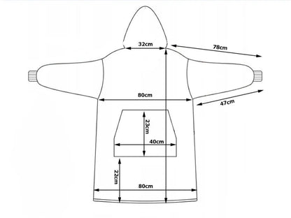 Šiltas „Koala“ oversize džemperis-pledas XXL 2 viename, storas, minkštas, su gobtuvu