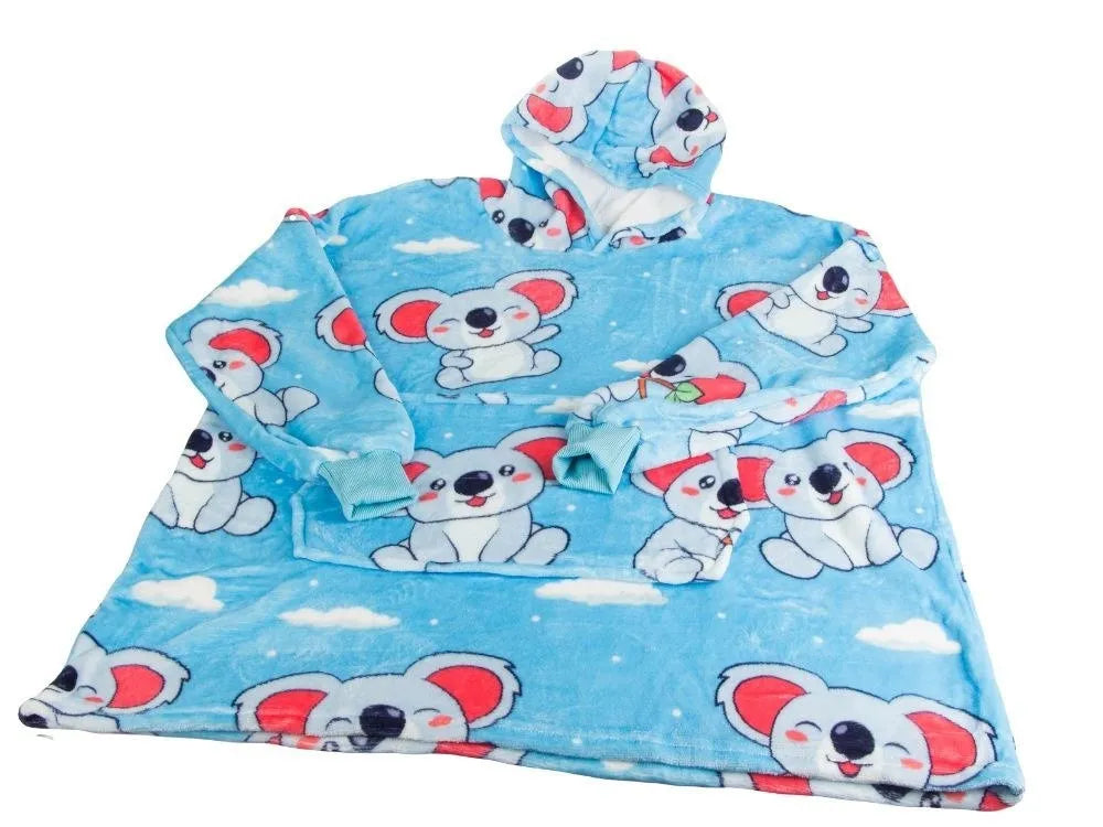 Šiltas „Koala“ oversize džemperis-pledas XXL 2 viename, storas, minkštas, su gobtuvu