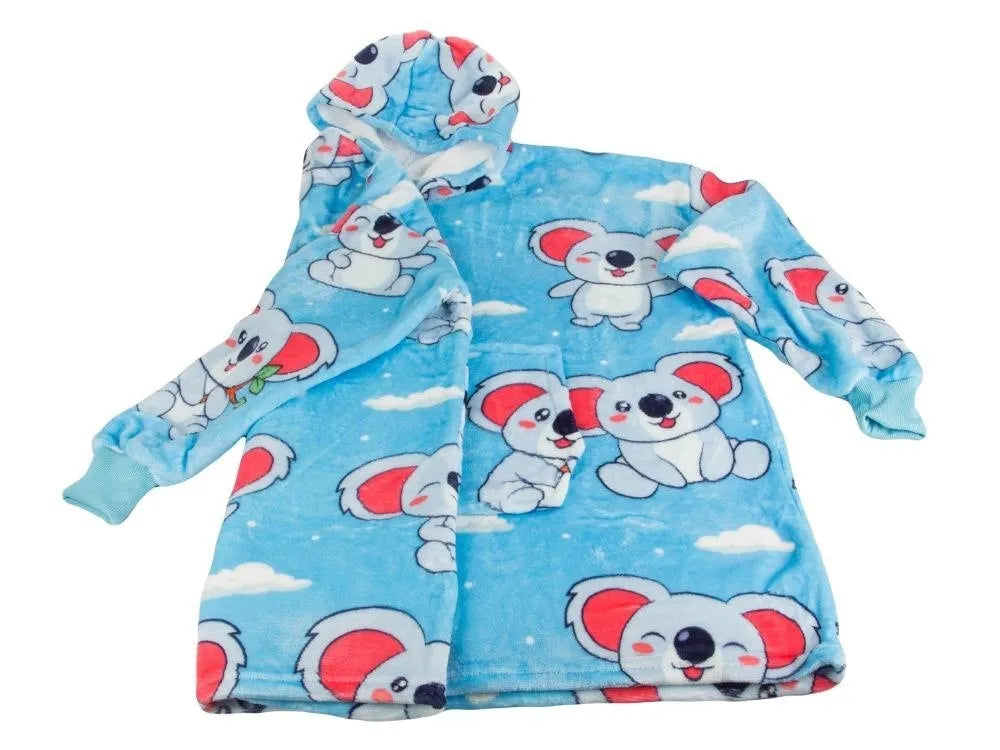 Šiltas „Koala“ oversize džemperis-pledas XXL 2 viename, storas, minkštas, su gobtuvu