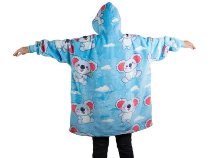 Šiltas „Koala“ oversize džemperis-pledas XXL 2 viename, storas, minkštas, su gobtuvu