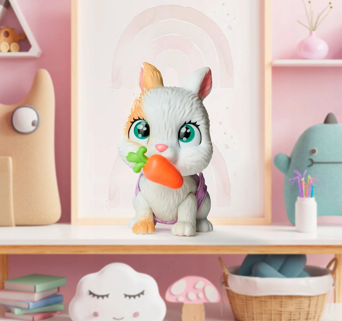 Simba „Pamper Petz“ interaktyvus triušiukas, geria ir šlapinasi, 20 cm, su priedais