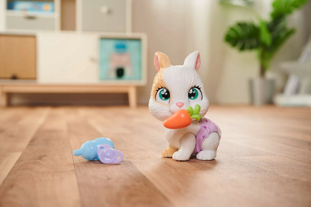 Simba „Pamper Petz“ interaktyvus triušiukas, geria ir šlapinasi, 20 cm, su priedais