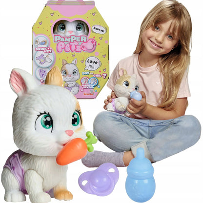 Simba „Pamper Petz“ interaktyvus triušiukas, geria ir šlapinasi, 20 cm, su priedais