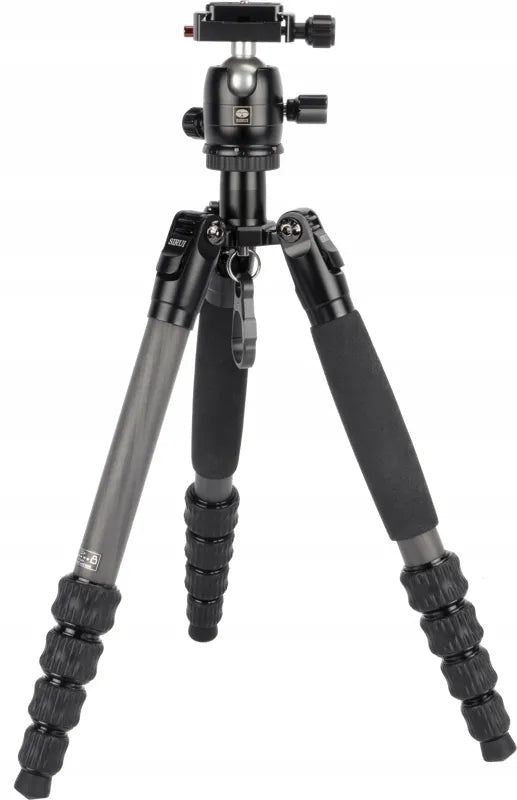 Sirui Traveler 5CX anglies pluošto 5 sekcijų trikojis su galvute, 16–138 cm