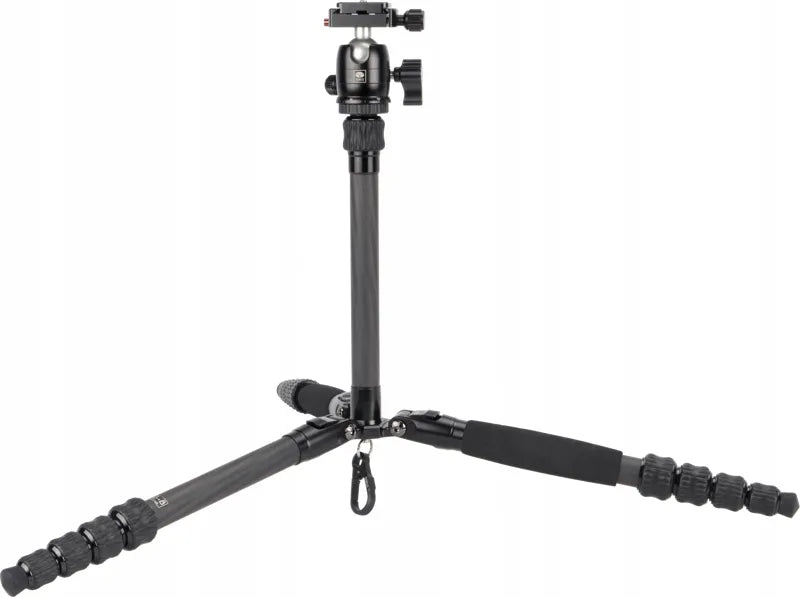 Sirui Traveler 5CX anglies pluošto 5 sekcijų trikojis su galvute, 16–138 cm