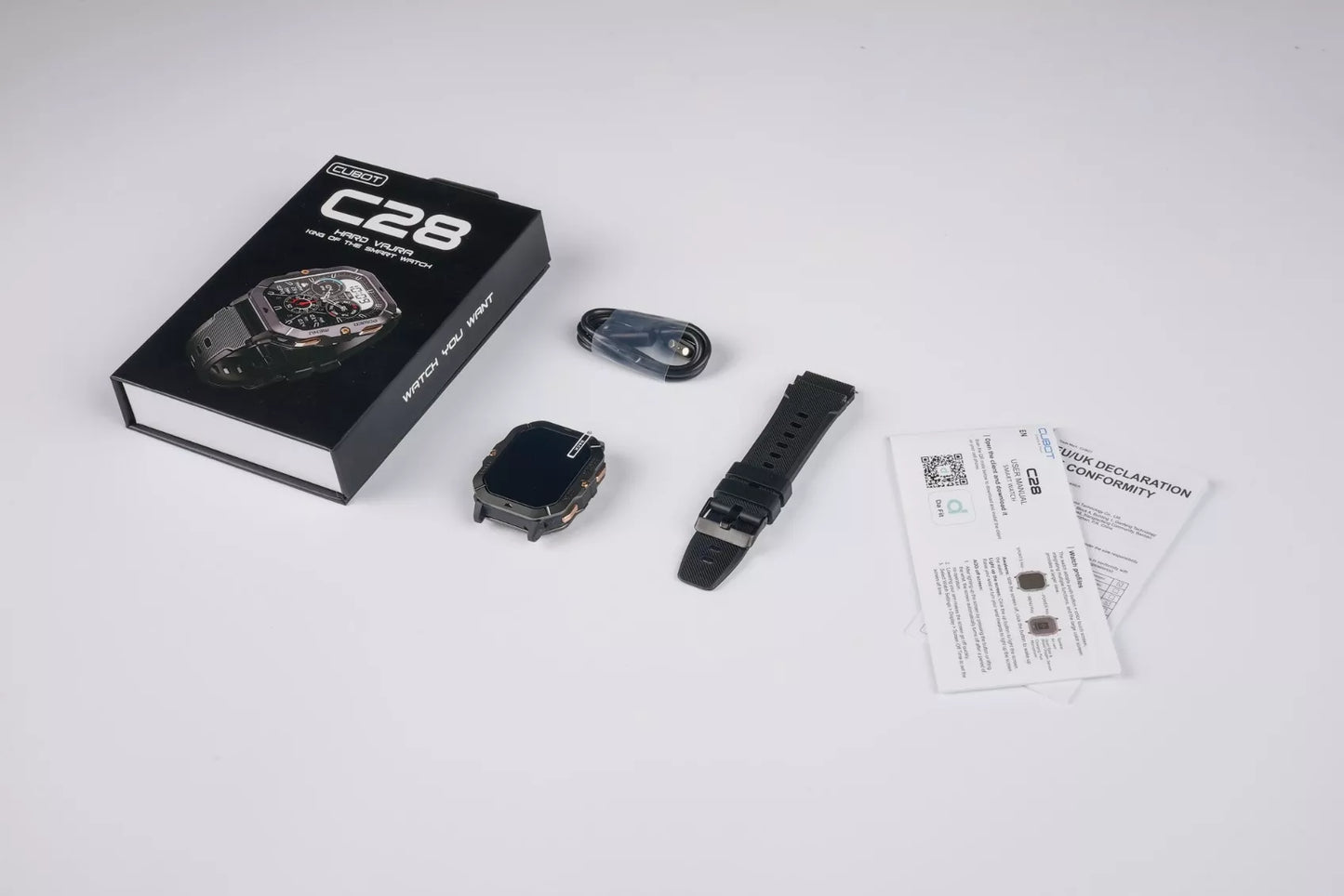 Smartwatch Cubot C28 AI – šarvuotas, atsparus vandeniui, skambučiai, lietuviškas meniu, vyriškas
