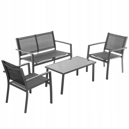 Sodo baldų komplektas 2 kėdės sofa ir sodo stalas poilsio rinkinys